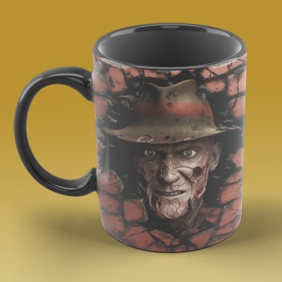 Caneca Terror Imagem  3D - Freddy Krueger