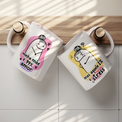 Caneca Mãe Flork 99% Amor e  1% de Stress