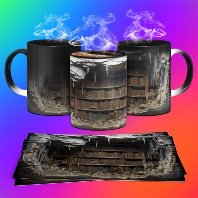 Caneca Biblioteca Imagem 3D