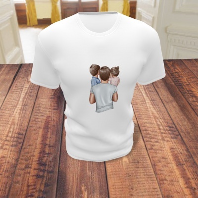 T-shirt  Pai C/ Casal de filhos