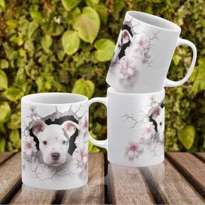 Caneca Cães Imagem  3D