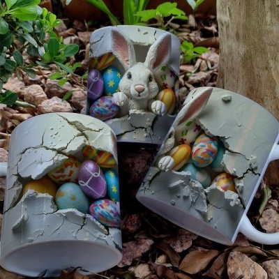 Caneca Ovinhos Páscoa Imagem  3D