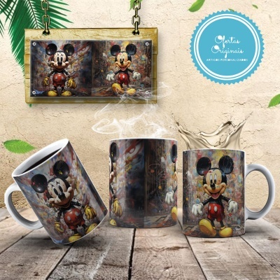 Caneca Mickey e Amigos Imagem  3D