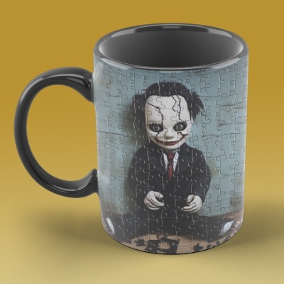 Caneca Terror Imagem  3D - Boneco Ventríloquo