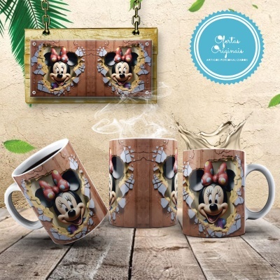Caneca Mickey e Amigos Imagem  3D