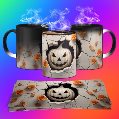 Caneca Halloween Imagem  3D