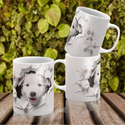 Caneca Cães Imagem  3D