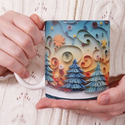 Caneca Pai Natal Imagem 3D