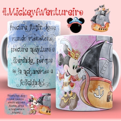 Canecas Mickey Aventureiro - 8 Temas