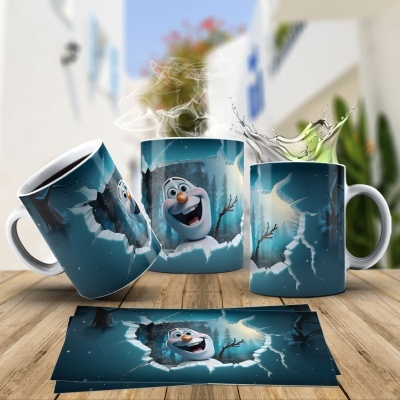 Caneca Natal OLAF Imagem  3D