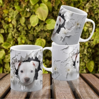 Caneca Cães Imagem  3D