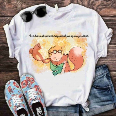 T-shirt Personagens Pequeno Príncipe T-shirt Personagens Pequeno Príncipe