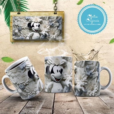 Caneca Mickey e Amigos Imagem  3D