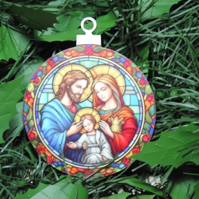 Bolas de Natal imagens Sagrada Familia