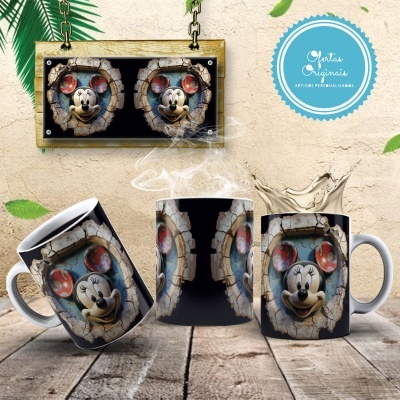 Caneca Mickey e Amigos Imagem  3D