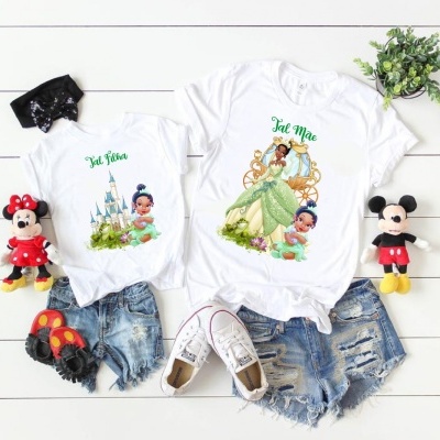T-Shirts Coleção Mãe e Filhas Princesas - Tiana