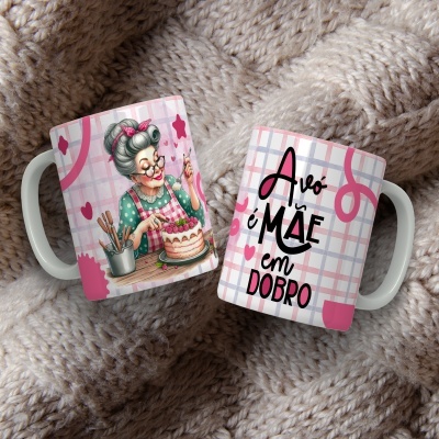 Caneca Avó é Mãe em Dobro