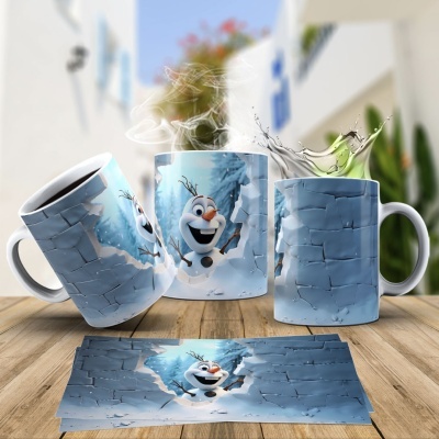 Caneca Natal OLAF Imagem  3D