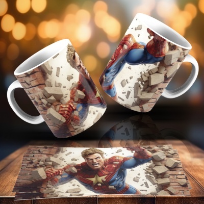 Caneca Heróis e Vilões Imagem 3D