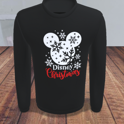 T-shirt M/Comprida Disney Christmas Preta