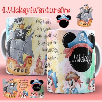 Canecas Mickey Aventureiro - 8 Temas