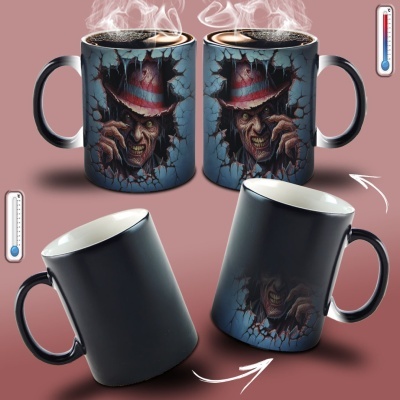 Caneca Terror Imagem  3D - Freddy Krueger