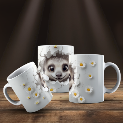 Caneca Animais Fofinhos Imagem 3D
