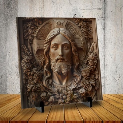 Azulejo Jesus em Madeira