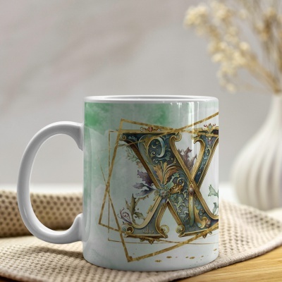 Caneca Alfabeto Arabesco  Dourado