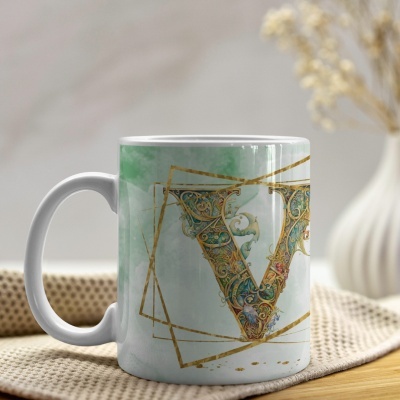 Caneca Alfabeto Arabesco  Dourado