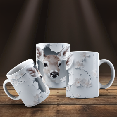 Caneca Animais Fofinhos Imagem 3D