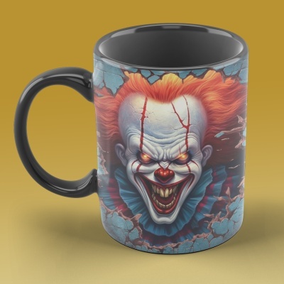Caneca Terror Imagem  3D - Palhaço Assassino
