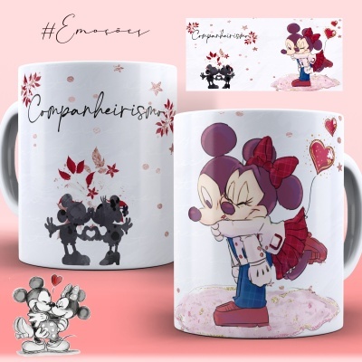 Caneca Coleção Emoções Minnie e Mickey