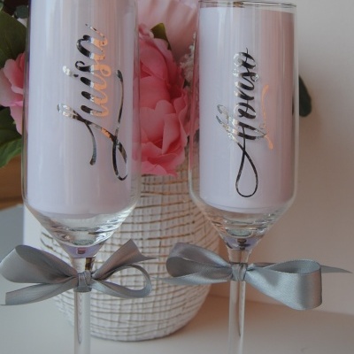 Copo Flute personalizado para Casamento, festas, batizado