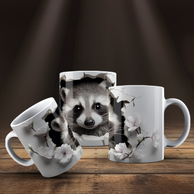 Caneca Animais Fofinhos Imagem 3D