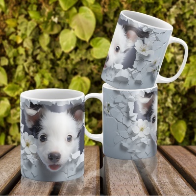 Caneca Cães Imagem  3D