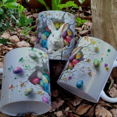 Caneca Ovinhos Páscoa Imagem  3D