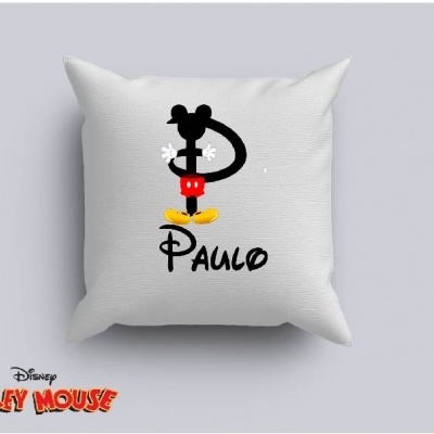 Capa de Almofada Personalizada Alfabeto Disney Inicial Menino
