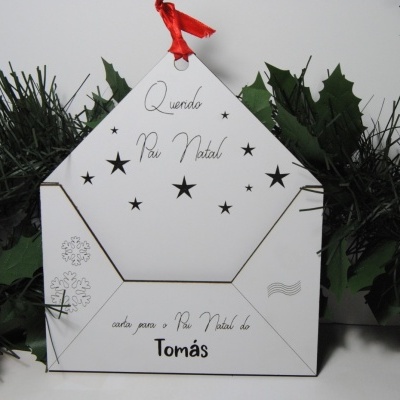 Envelope para Cartas do Pai Natal em MDF Personalizado