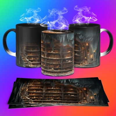 Caneca Biblioteca Imagem 3D