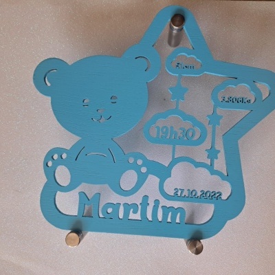 Luz de Presença Estrela com Urso Personalizado Luz de Presença Estrela com Urso Personalizado