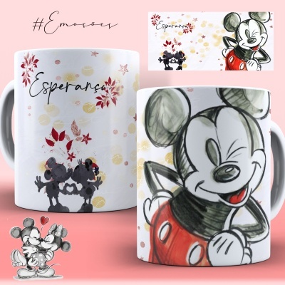 Caneca Coleção Emoções Minnie e Mickey