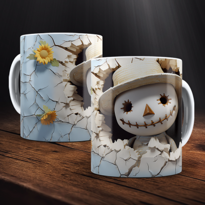 Caneca Halloween Imagem  3D