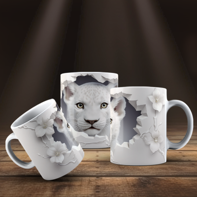 Caneca Animais Fofinhos Imagem 3D