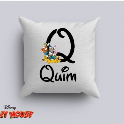 Capa de Almofada Personalizada Alfabeto Disney Inicial Menino