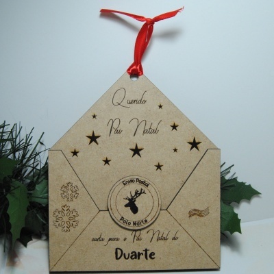 Envelope para Cartas do Pai Natal em MDF Personalizado