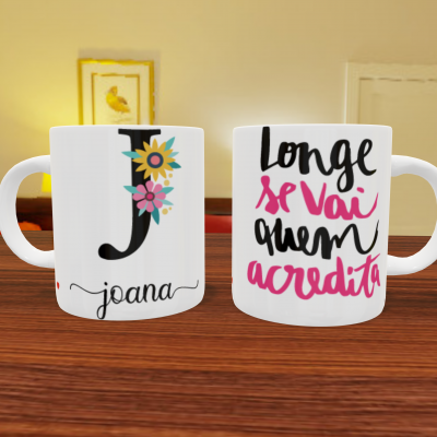 Canecas "Letra Floral"