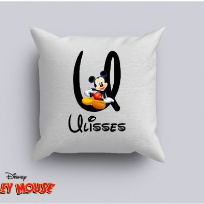 Capa de Almofada Personalizada Alfabeto Disney Inicial Menino