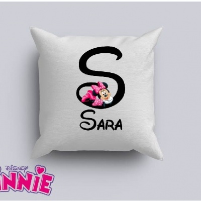 Capa de Almofada Personalizada Alfabeto Disney Inicial Menina