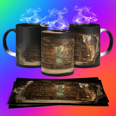 Caneca Biblioteca Imagem 3D